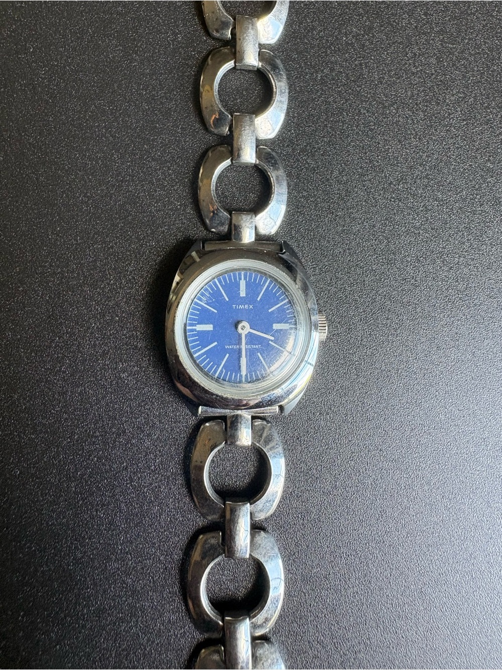 Timex Women's Silver Bracelet Watch with Blue Dial